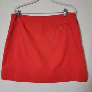 Coral Bay Golf Womens Skort Size 12 Side & Back Pocket Back Zip Red